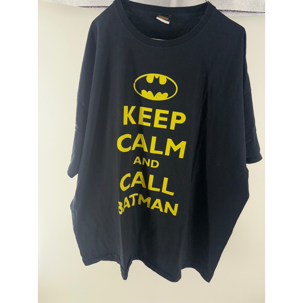 Batman Mens 3XL Black Keep Calm and Call Batman Graphic T-Shirt DC Comics